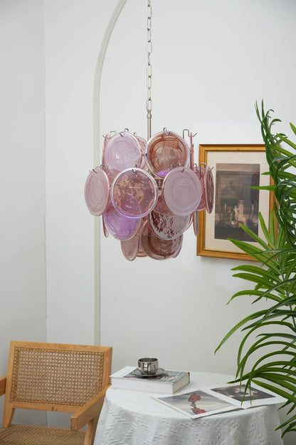 Rosalind Pink Disc Glass Chandelier