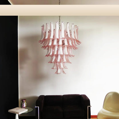 Vintage Murano Pink Glass Petals Chandelier - Nuvé