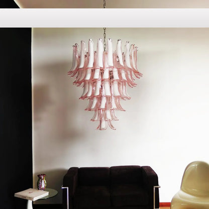 Vintage Murano Pink Glass Petals Chandelier - Nuvé