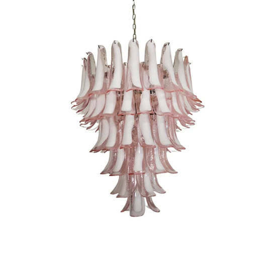 Vintage Murano Pink Glass Petals Chandelier - Nuvé
