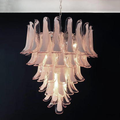 Vintage Murano Pink Glass Petals Chandelier - Nuvé