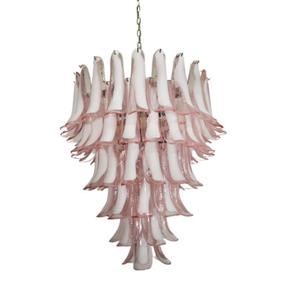 Vintage Murano Pink Glass Petals Chandelier