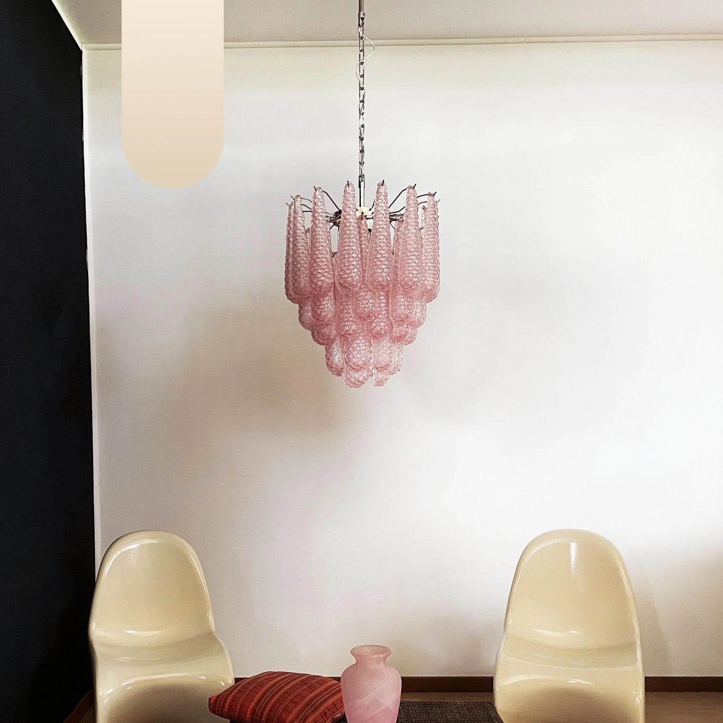 Vintage Murano Pink Glass Petals Chandelier - Nuvé