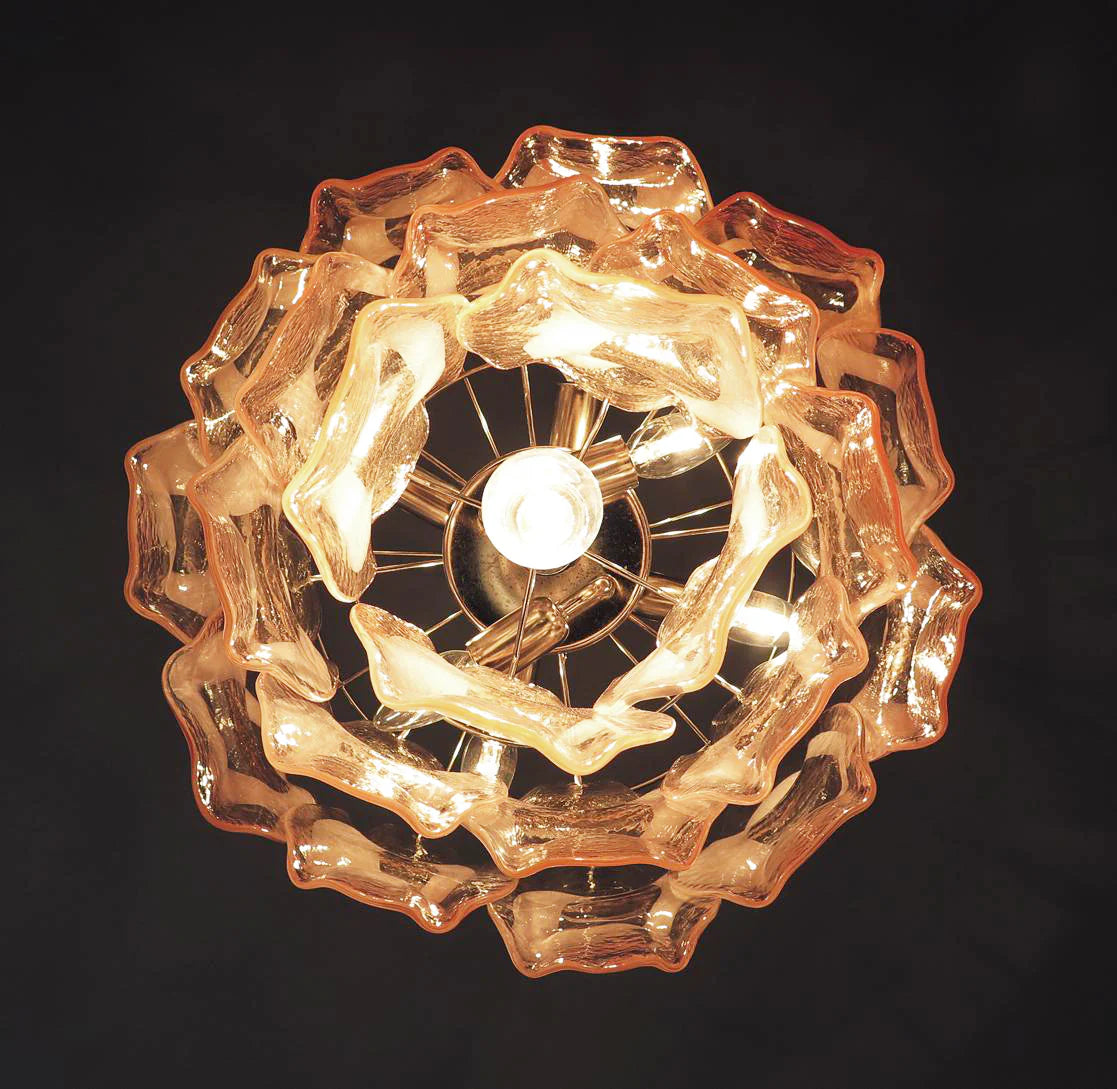Vintage Murano Pink Glasses Chandelier - Nuvé