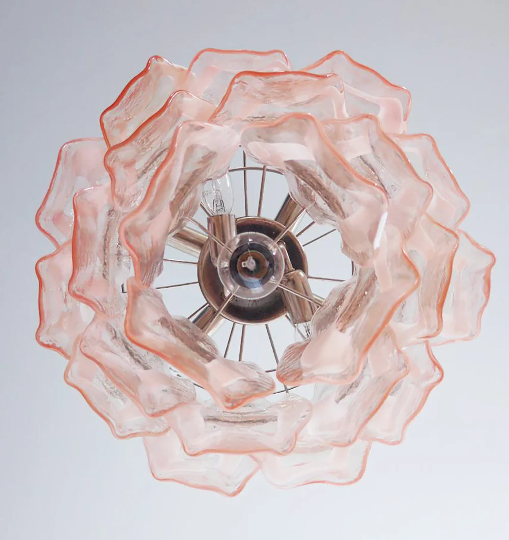 Vintage Murano Pink Glasses Chandelier - Nuvé
