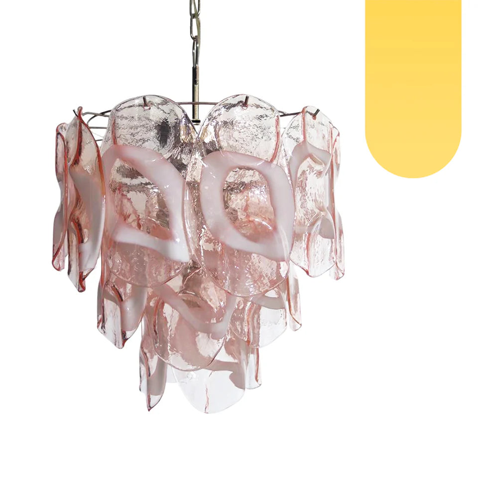 Vintage Murano Pink Glasses Chandelier - Nuvé