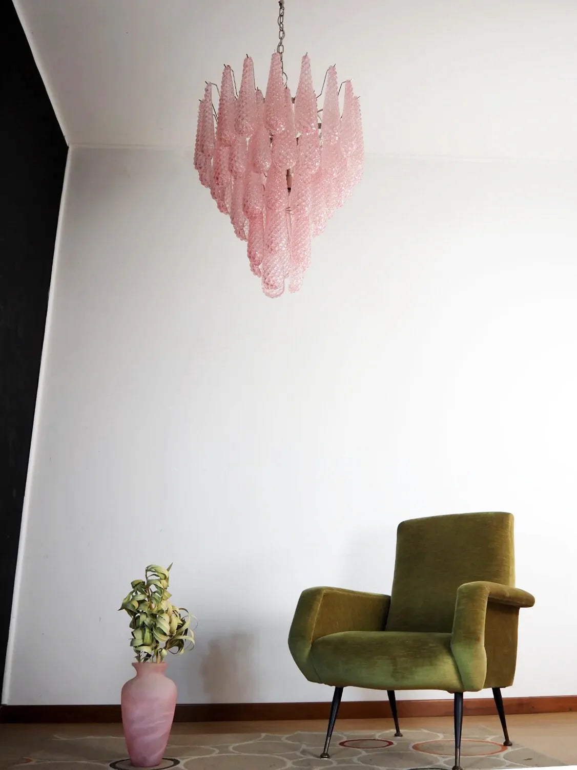 Petal Drop Murano Pink Glass Chandelier - Nuvé