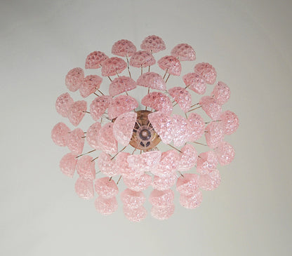 Petal Drop Murano Pink Glass Chandelier - Nuvé