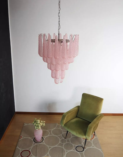 Petal Drop Murano Pink Glass Chandelier - Nuvé