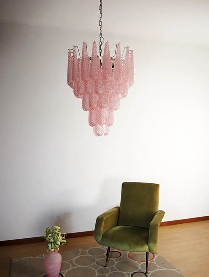 Petal Drop Murano Pink Glass Chandelier - Nuvé