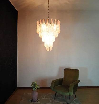 Petal Drop Murano Pink Glass Chandelier - Nuvé
