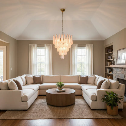 Pink Murano Petal Drop Glass Chandelier - Nuvé