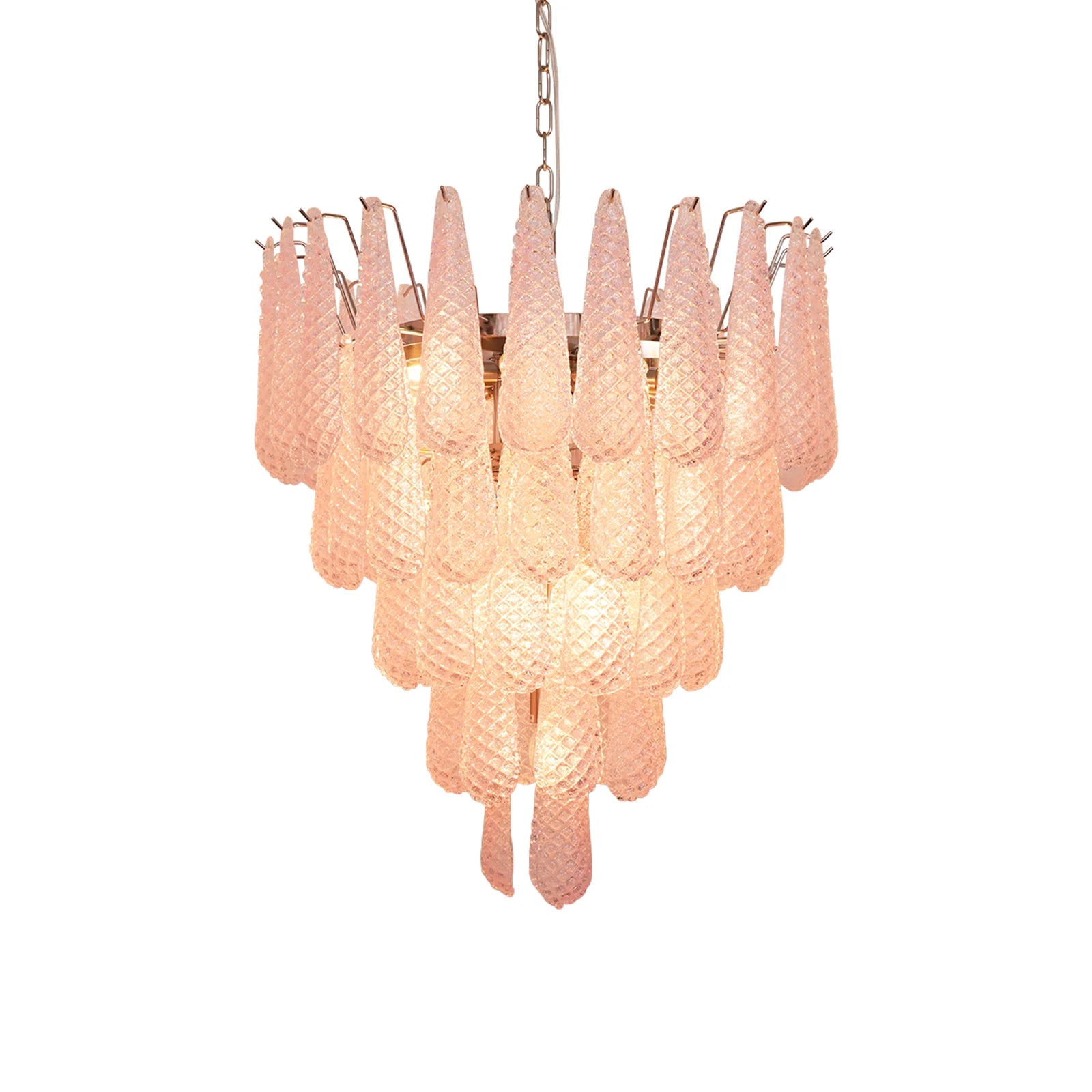 Petal Drop Murano Pink Glass Chandelier - Nuvé