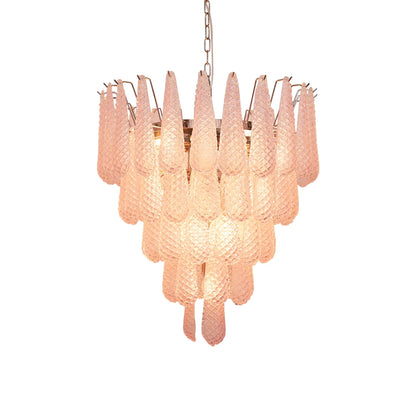 Petal Drop Murano Pink Glass Chandelier - Nuvé