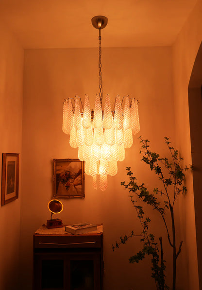 Petal Drop Murano Pink Glass Chandelier - Nuvé