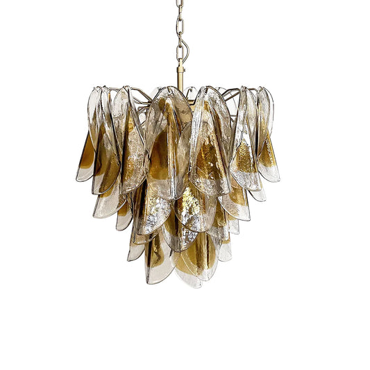 Vintage Murano Swallows Amber Glass Chandelier - Nuvé