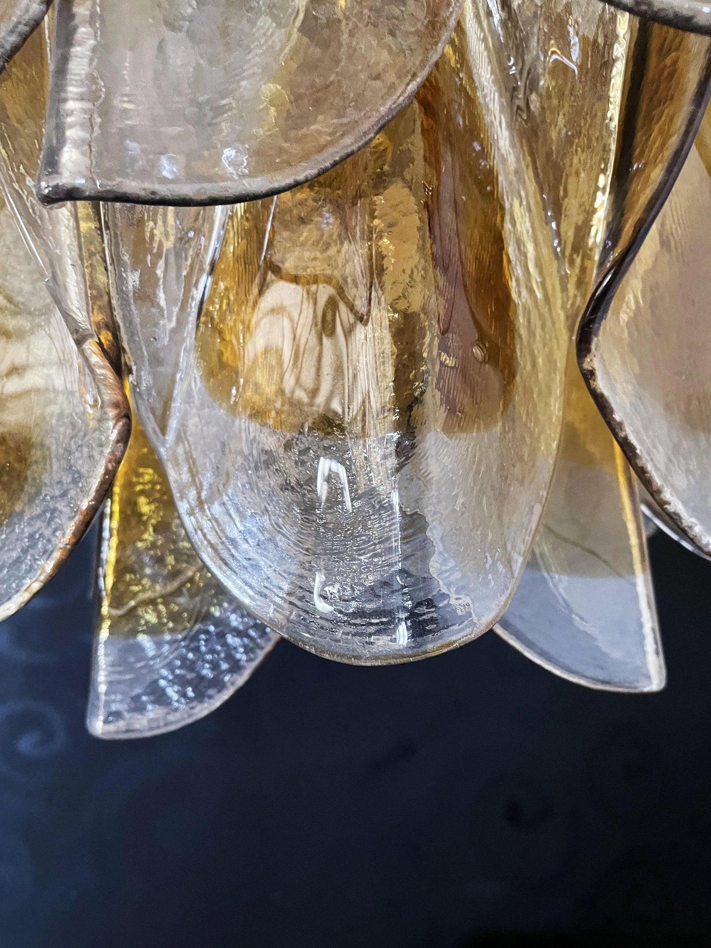 Vintage Murano Swallows Amber Glass Chandelier - Nuvé
