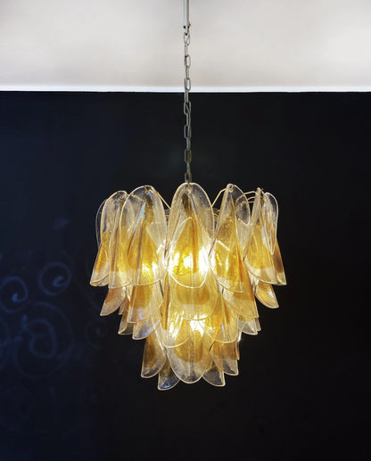 Vintage Murano Swallows Amber Glass Chandelier - Nuvé