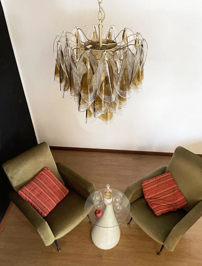 Vintage Murano Swallows Amber Glass Chandelier - Nuvé