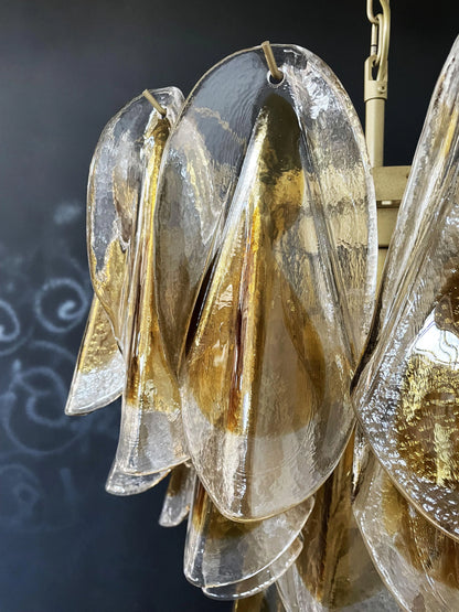 Vintage Murano Swallows Amber Glass Chandelier - Nuvé