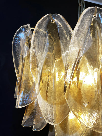 Vintage Murano Swallows Amber Glass Chandelier - Nuvé