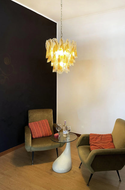 Vintage Murano Swallows Amber Glass Chandelier - Nuvé