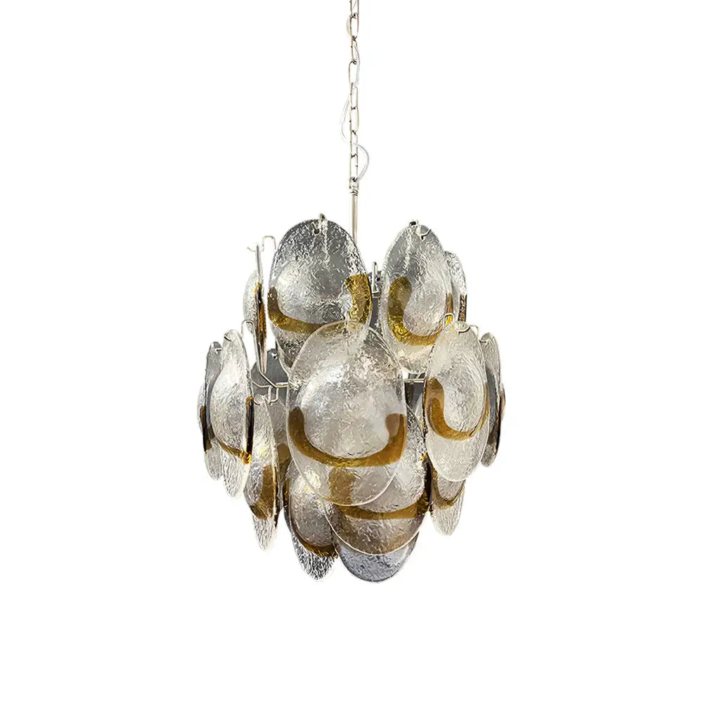 Vintage Murano Transparent Amber Chandelier - Nuvé