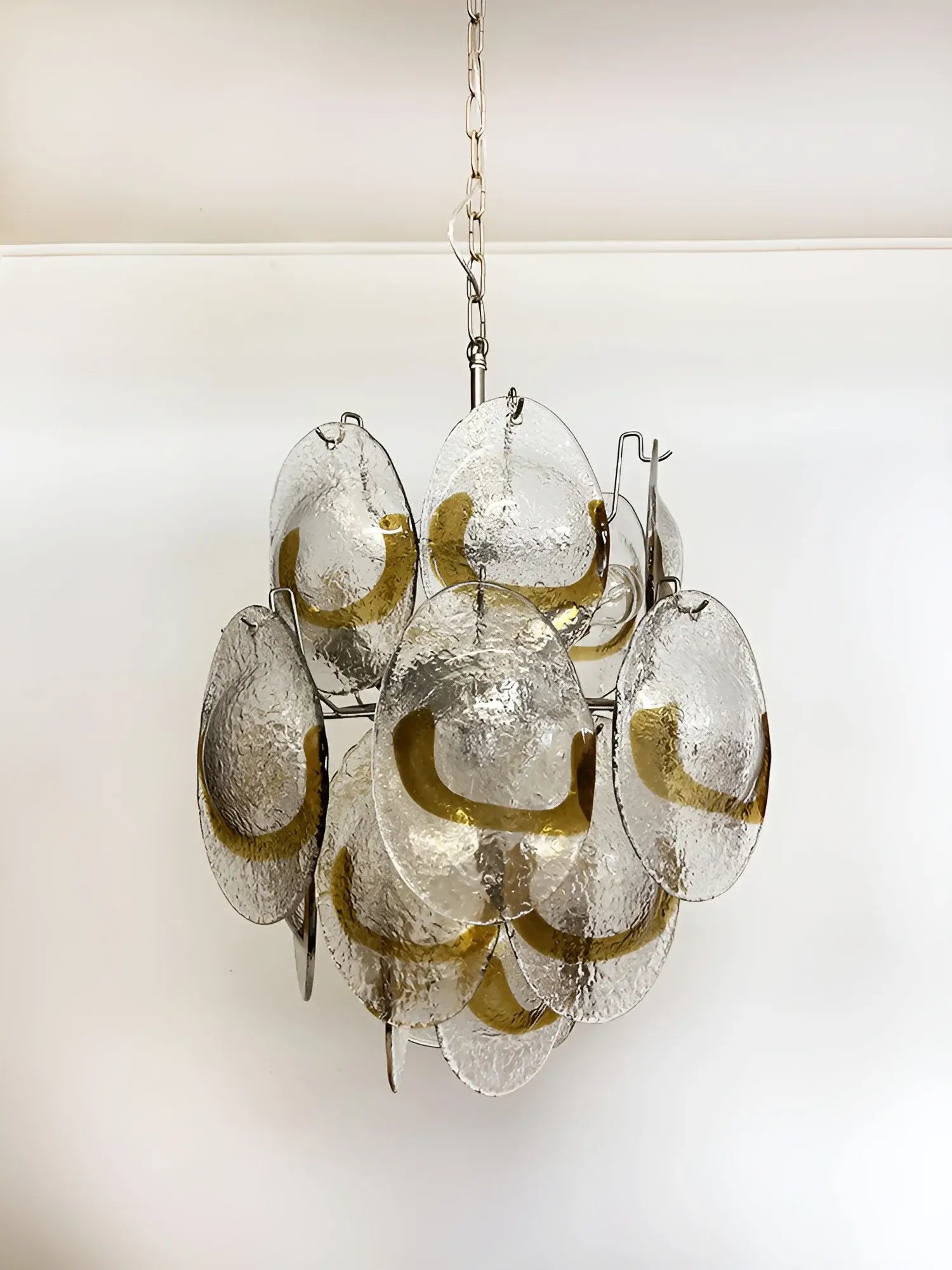 Vintage Murano Transparent Amber Chandelier - Nuvé