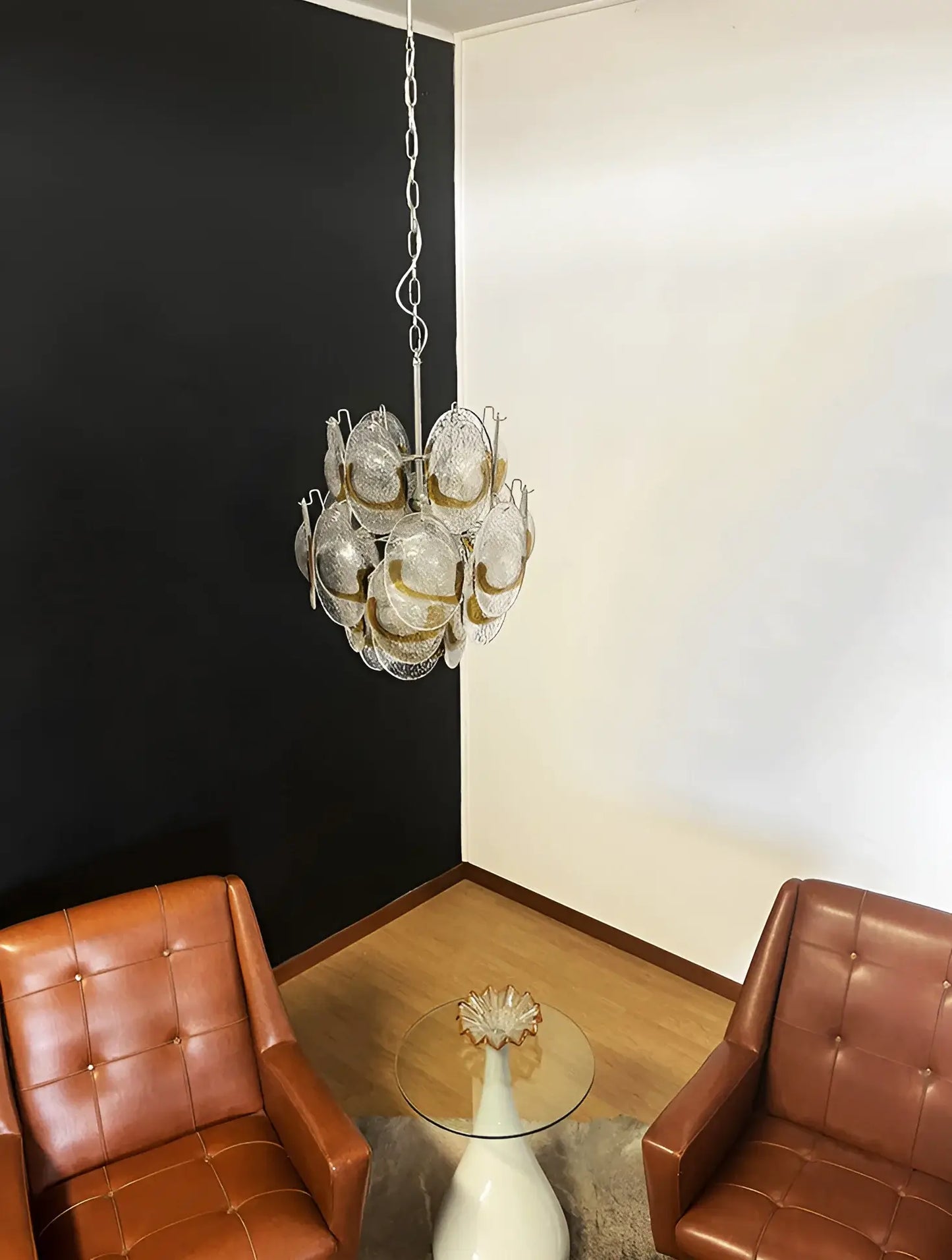 Vintage Murano Transparent Amber Chandelier - Nuvé