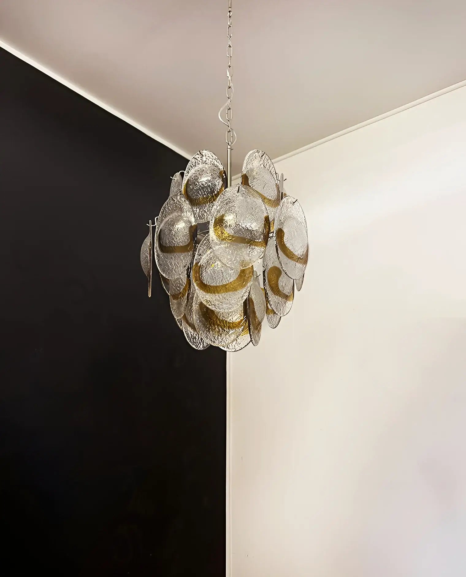 Vintage Murano Transparent Amber Chandelier - Nuvé