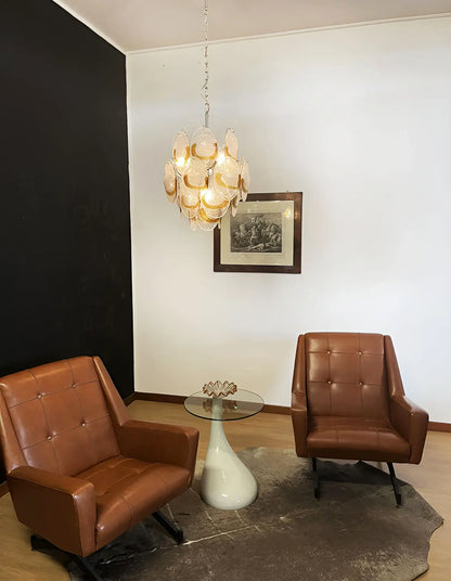 Vintage Murano Transparent Amber Chandelier - Nuvé