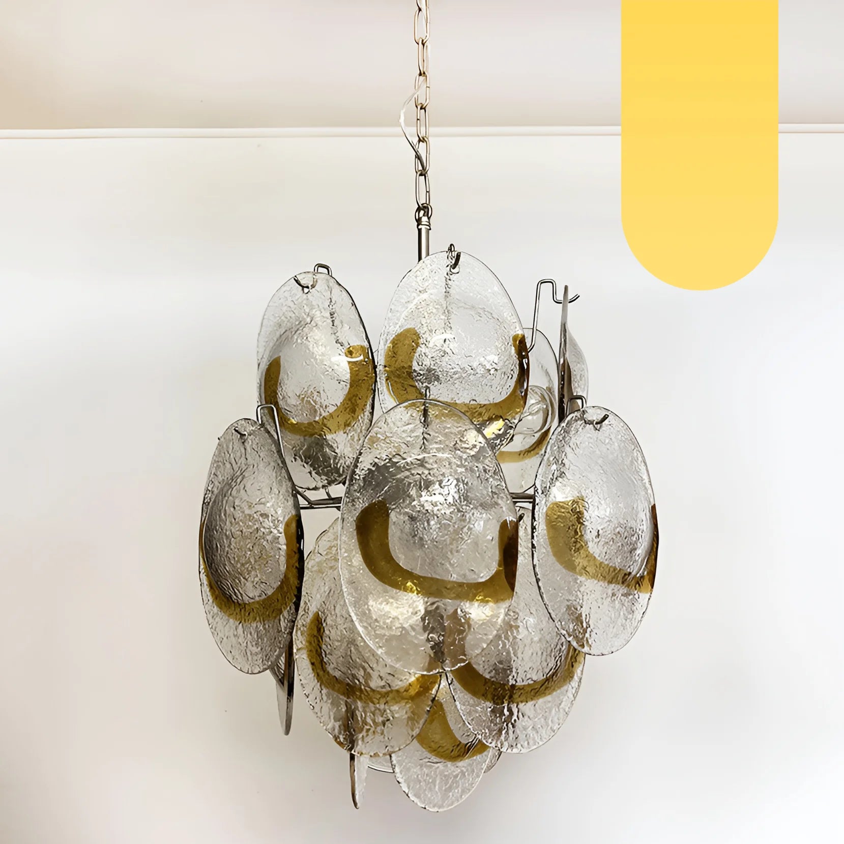 Vintage Murano Transparent Amber Chandelier - Nuvé