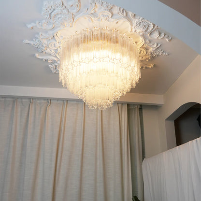 Vintage Murano Transparent Glass Ceiling Light - Nuvé