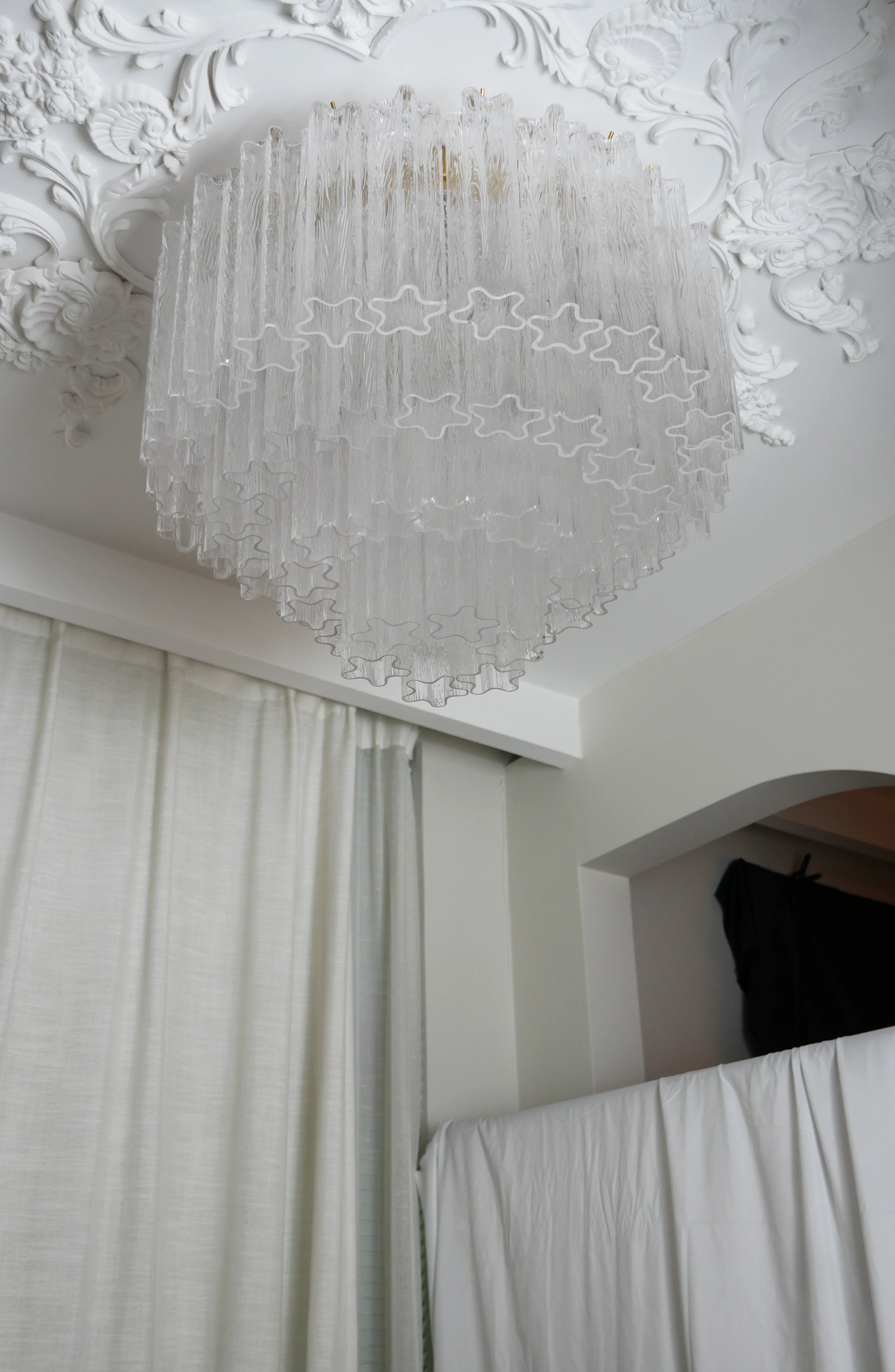 Vintage Murano Transparent Glass Ceiling Light - Nuvé