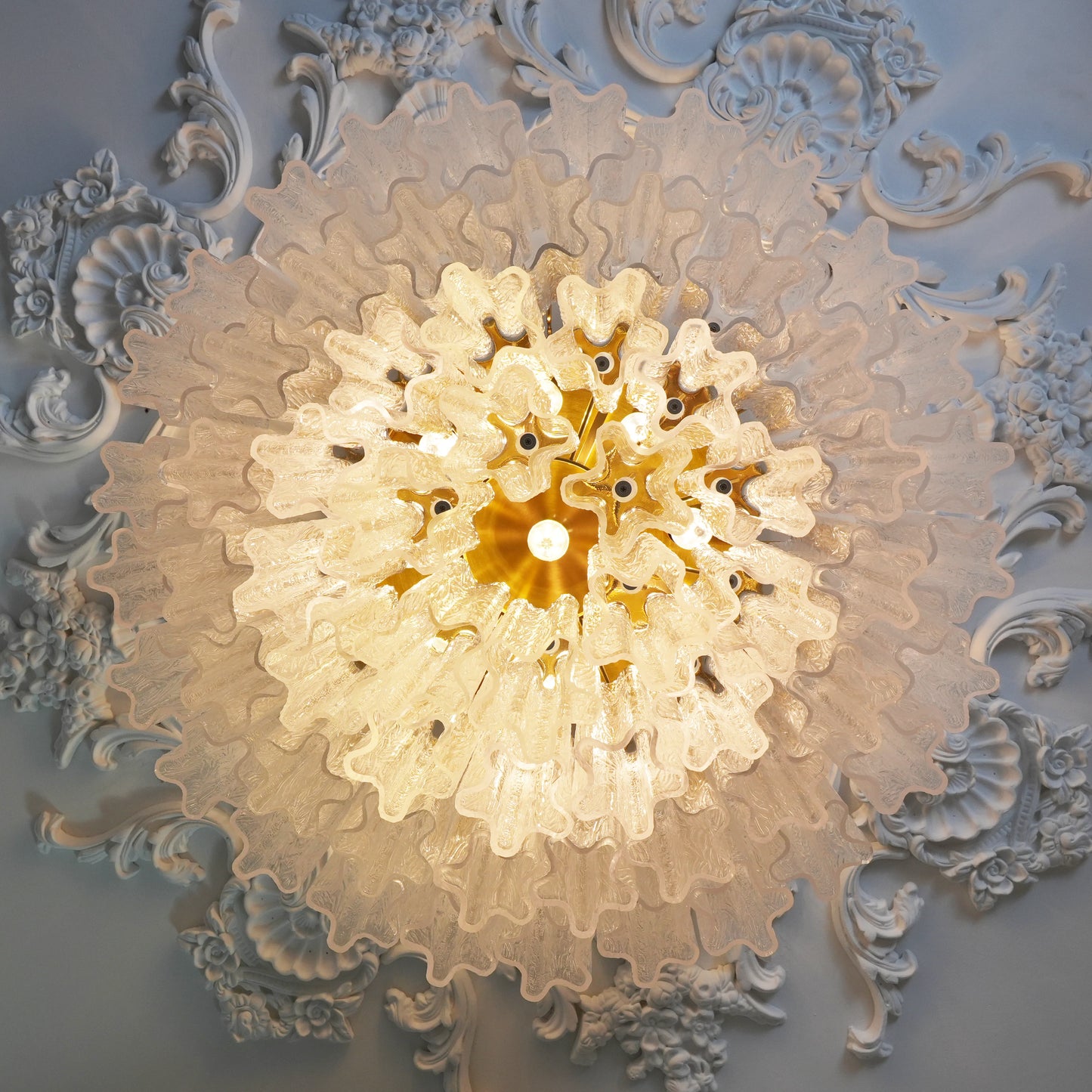 Vintage Murano Transparent Glass Ceiling Light - Nuvé
