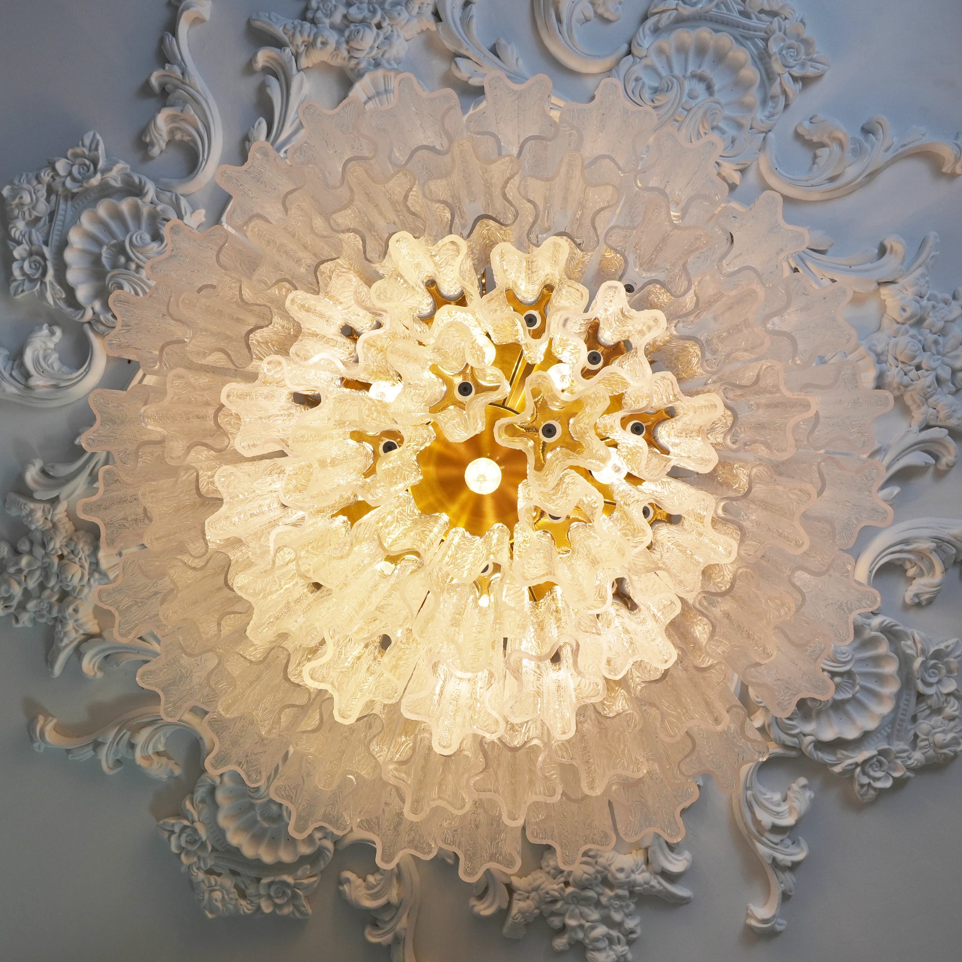 Vintage Murano Transparent Glass Ceiling Light - Nuvé
