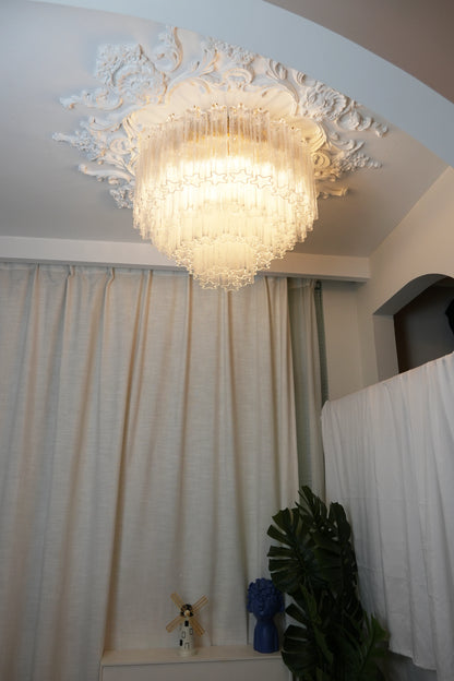 Vintage Murano Transparent Glass Ceiling Light - Nuvé