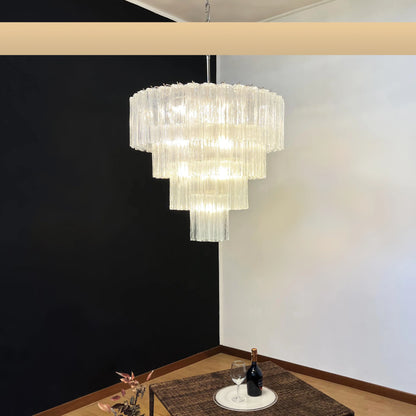 Vintage Murano Transparent Glass Chandelier - Nuvé