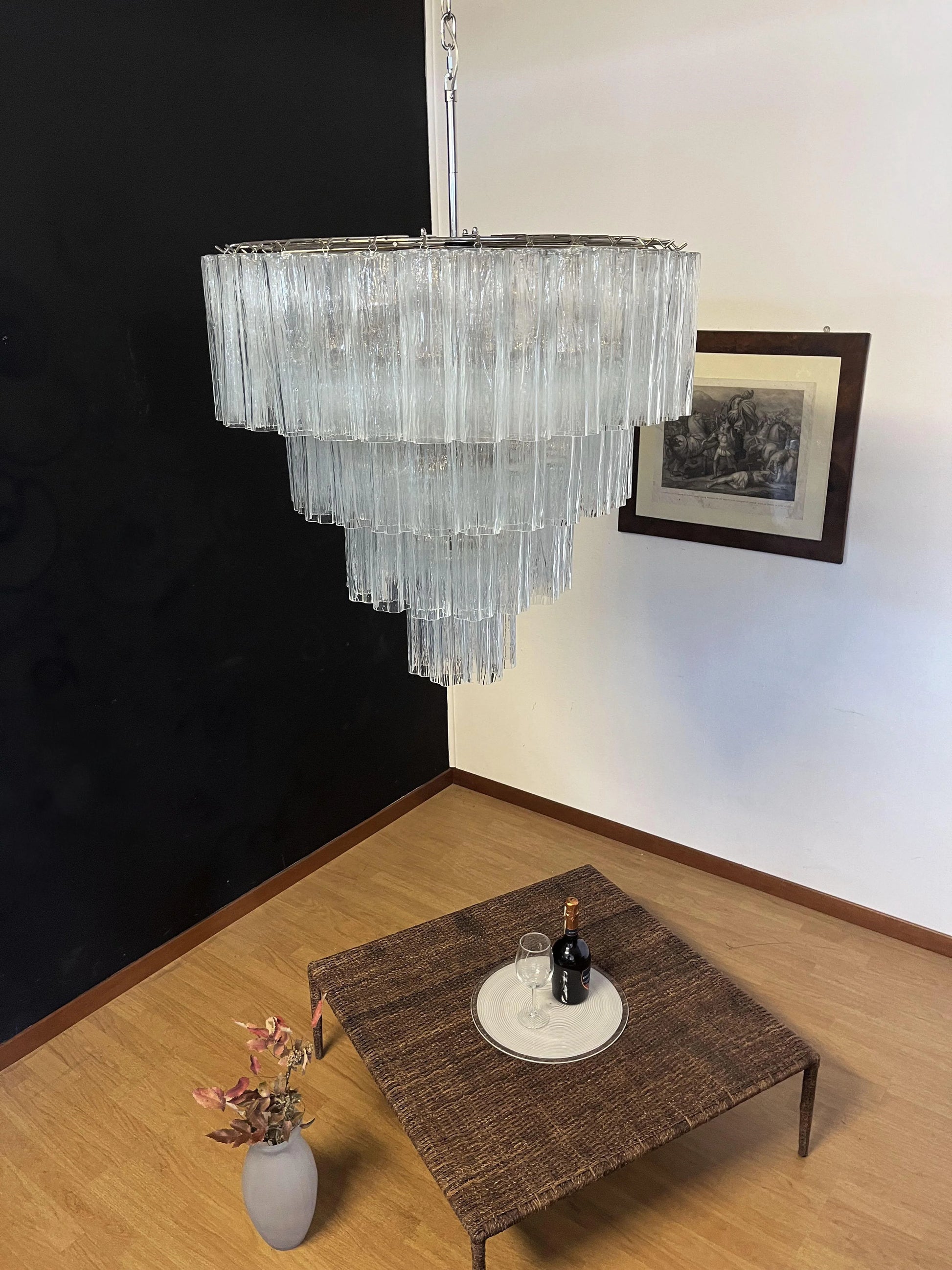 Vintage Murano Transparent Glass Chandelier - Nuvé