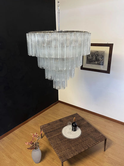 Vintage Murano Transparent Glass Chandelier - Nuvé