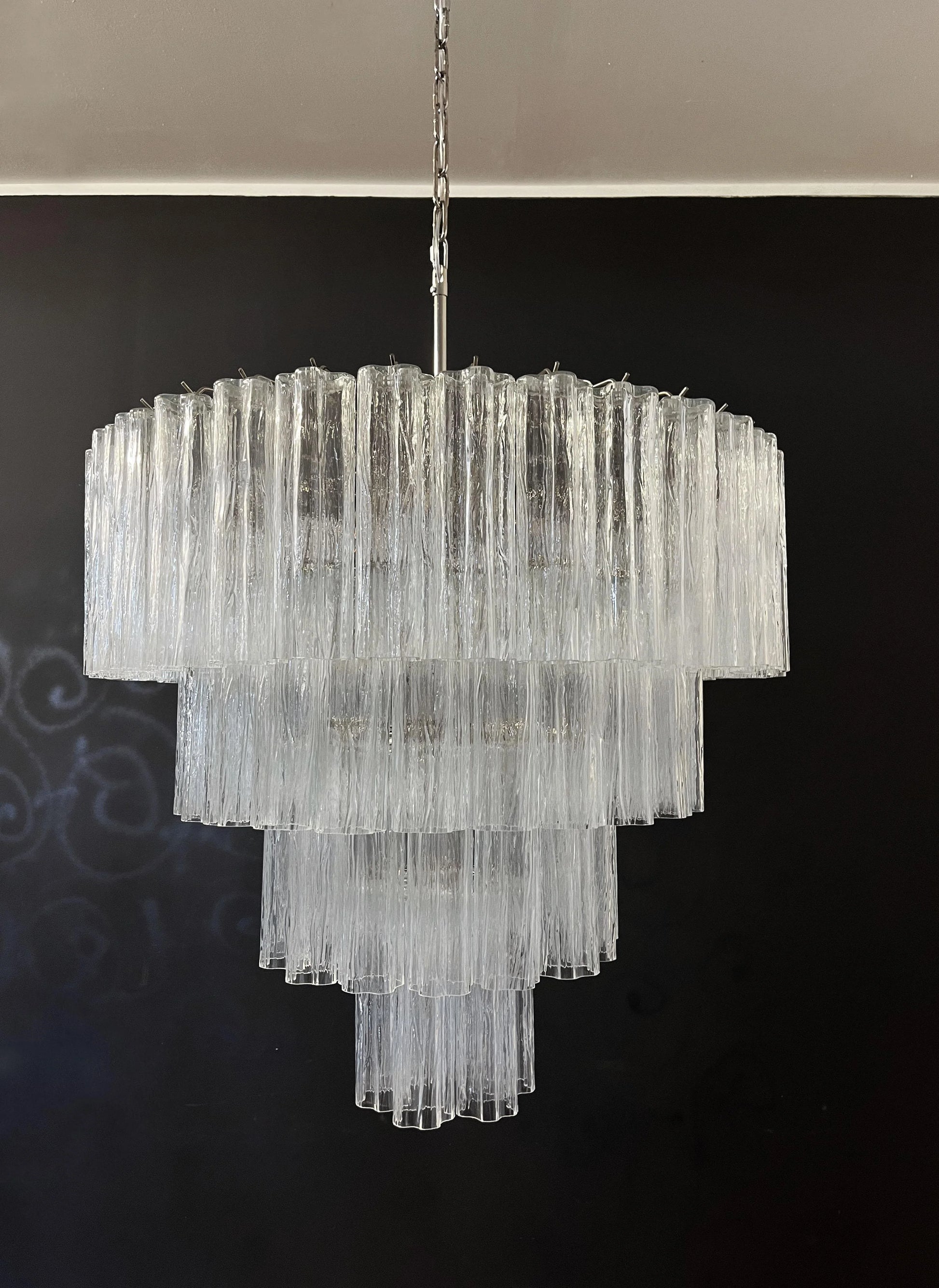 Vintage Murano Transparent Glass Chandelier - Nuvé