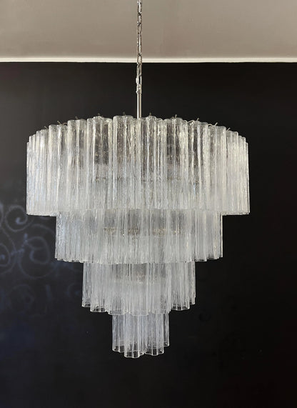 Vintage Murano Transparent Glass Chandelier - Nuvé