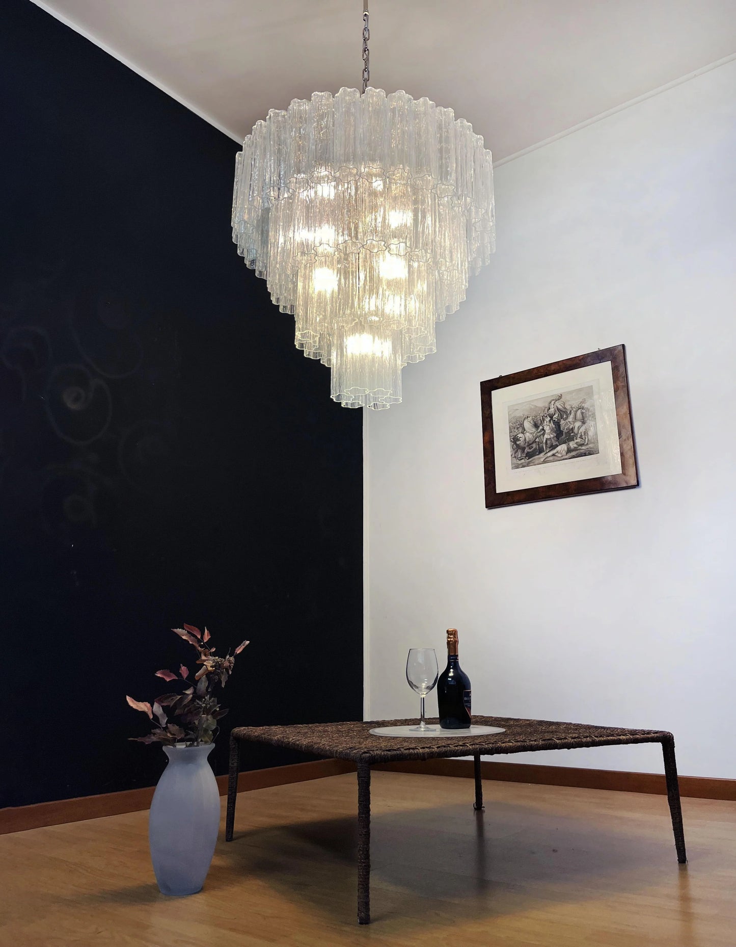 Vintage Murano Transparent Glass Chandelier - Nuvé