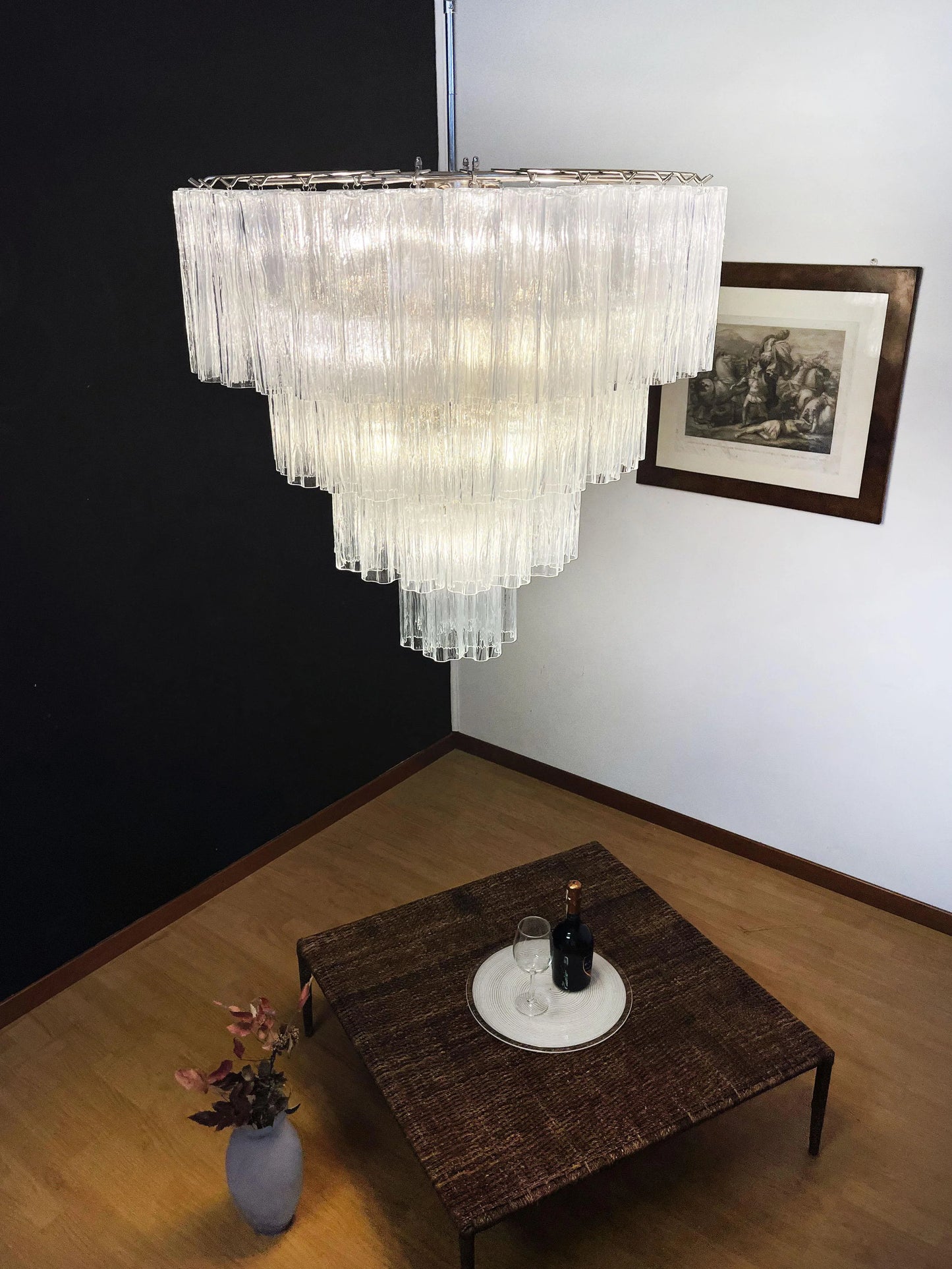 Vintage Murano Transparent Glass Chandelier - Nuvé