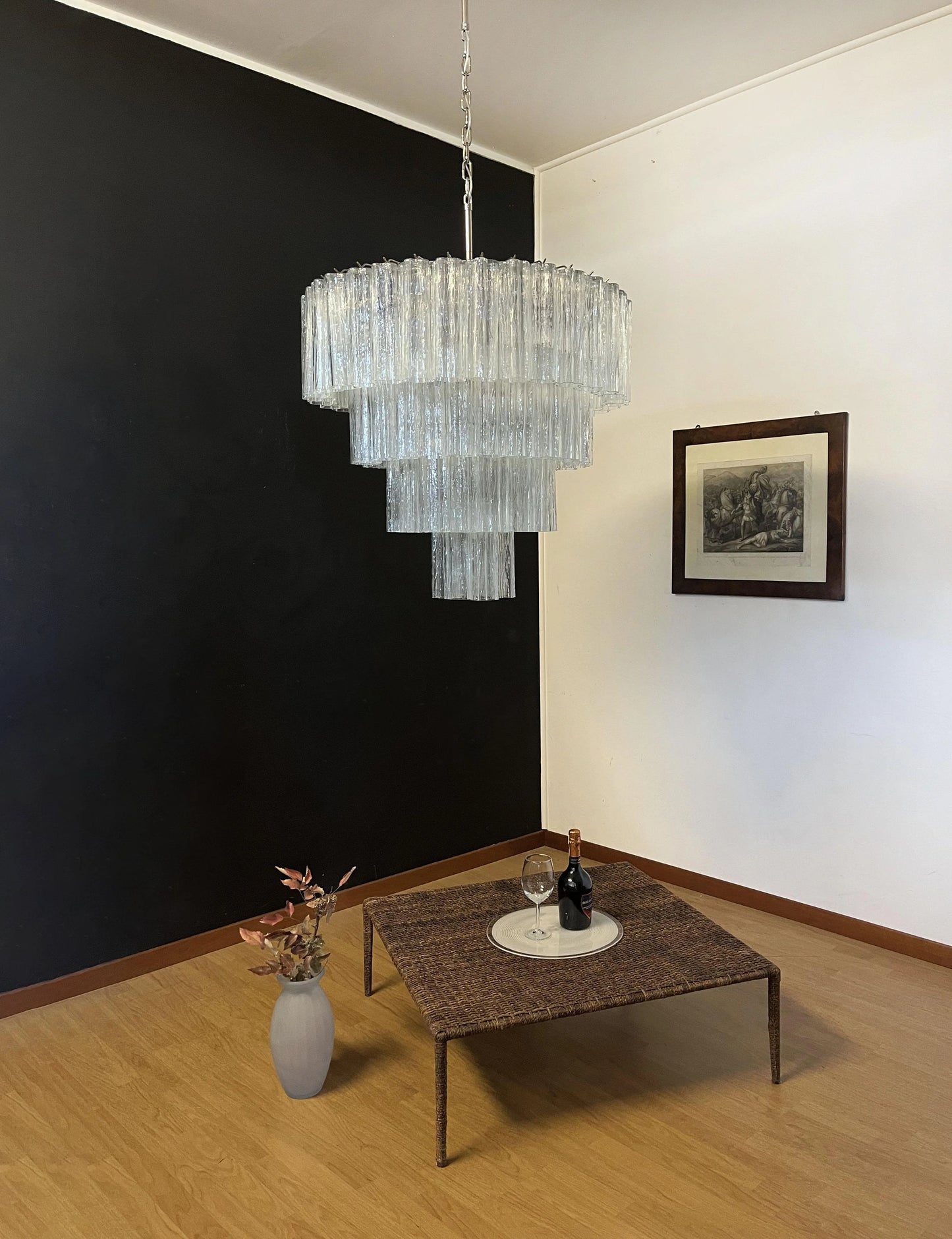 Vintage Murano Transparent Glass Chandelier - Nuvé