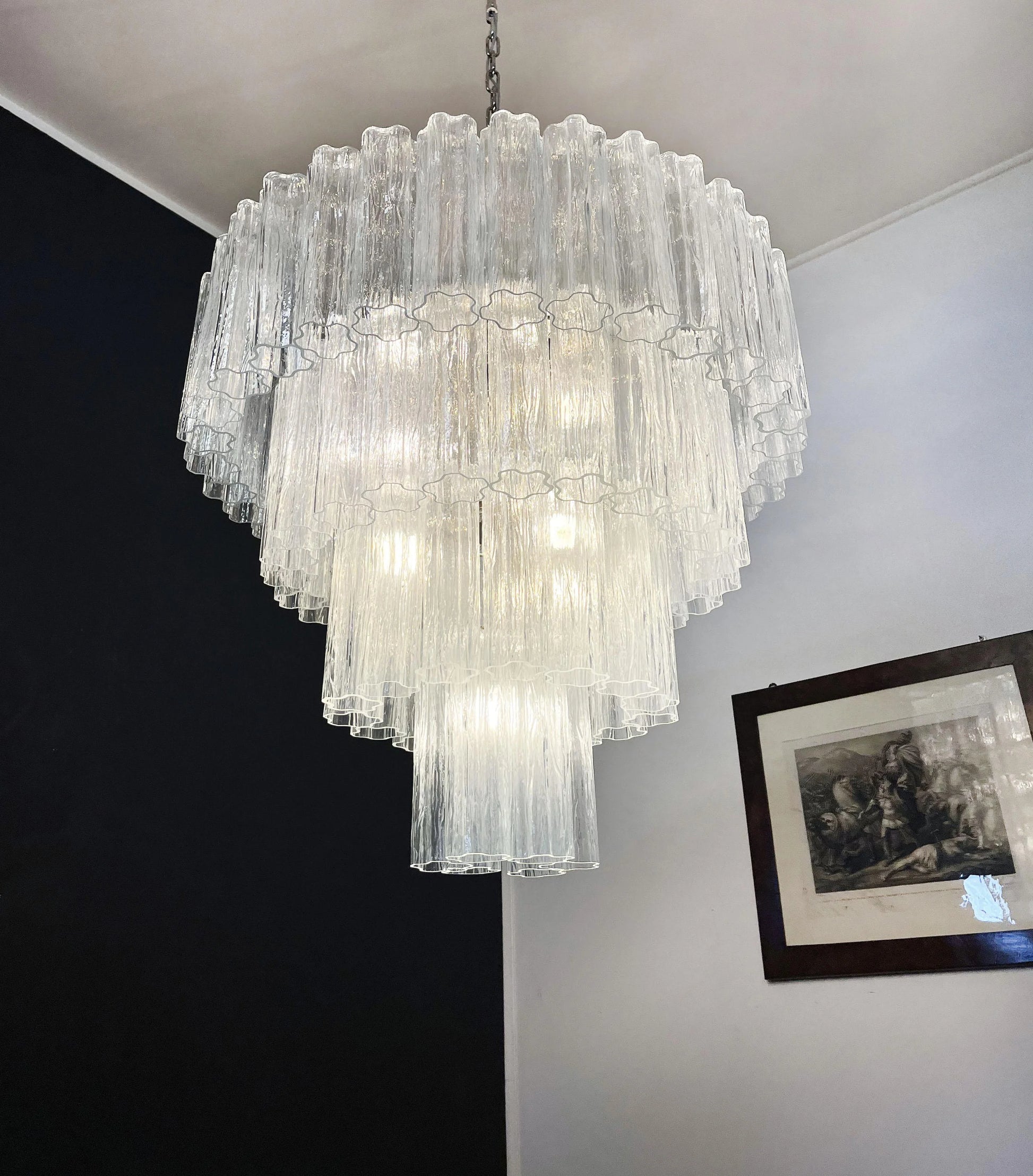 Vintage Murano Transparent Glass Chandelier - Nuvé