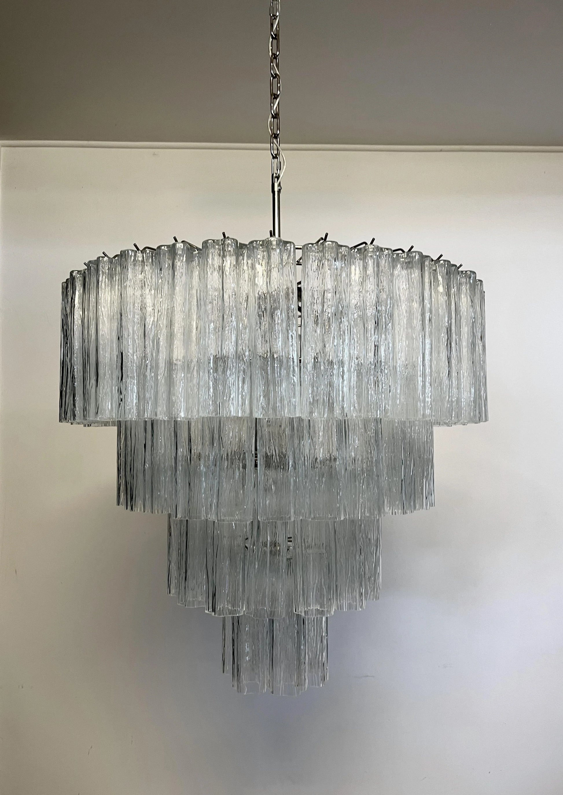Vintage Murano Transparent Glass Chandelier - Nuvé