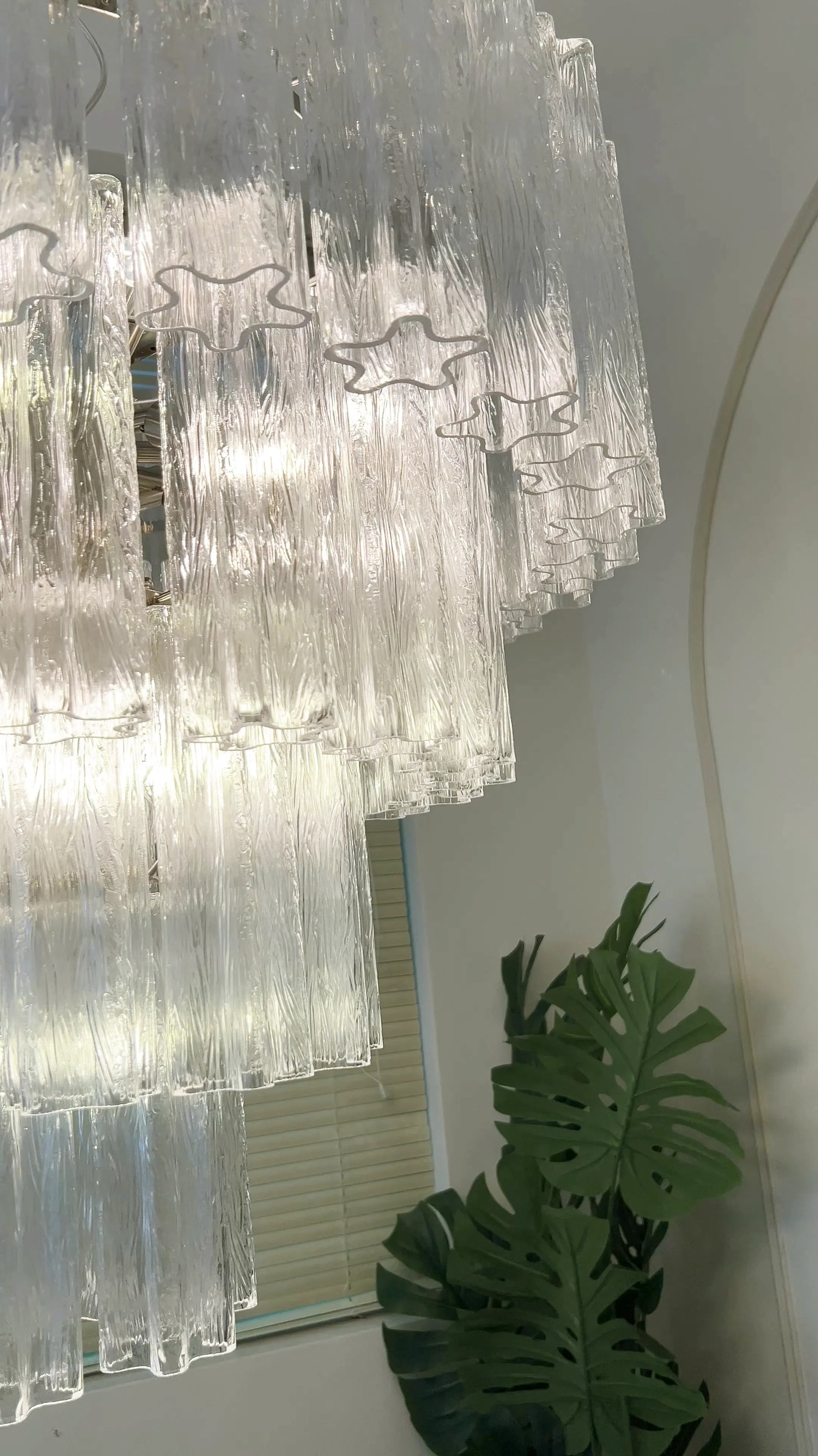 Vintage Murano Transparent Glass Chandelier - Nuvé