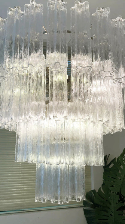 Vintage Murano Transparent Glass Chandelier - Nuvé