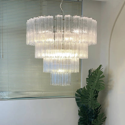 Vintage Murano Transparent Glass Chandelier - Nuvé